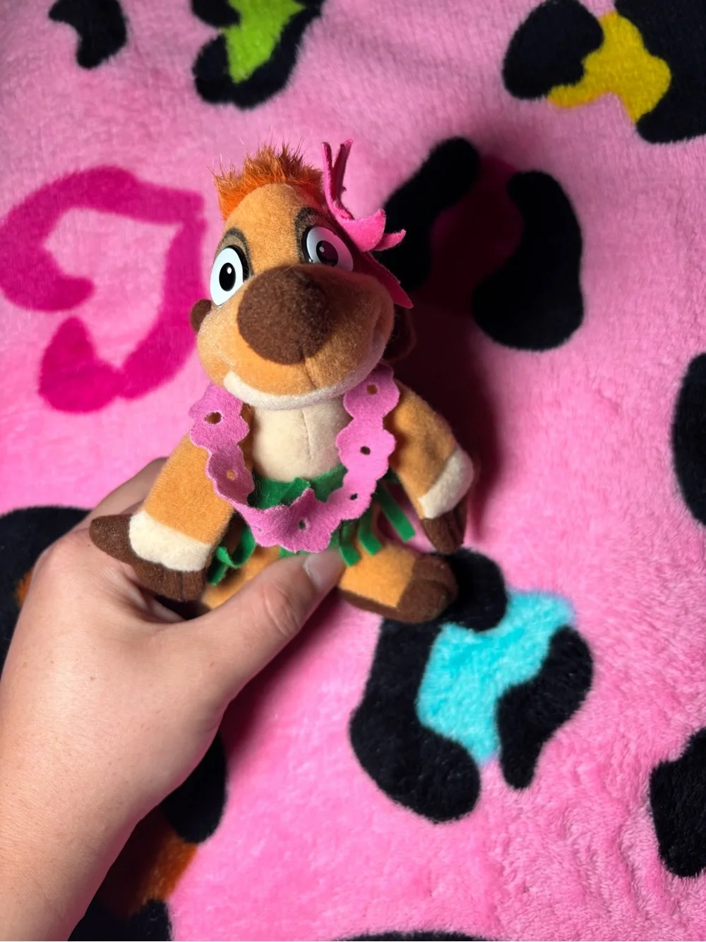 Disney The Lion King Jungle Puppets Hula Timon Plush Stuffed Finger Puppet-1994